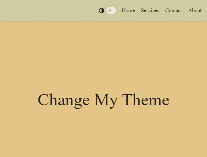 A web page where the user may use a switch to toggle between dark and light mode.