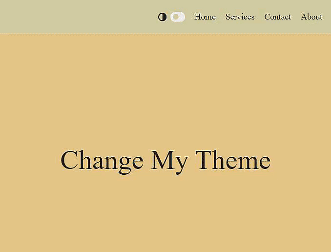 A web page where the user may use a switch to toggle between dark and light mode.