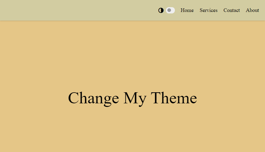 A basic website with all the elements but only light mode.