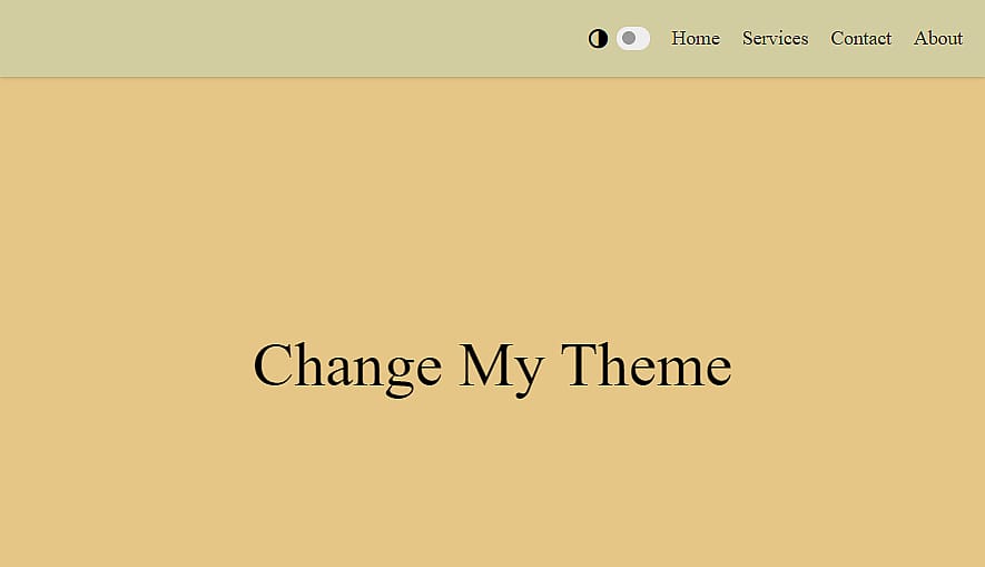 A basic website with all the elements but only light mode.
