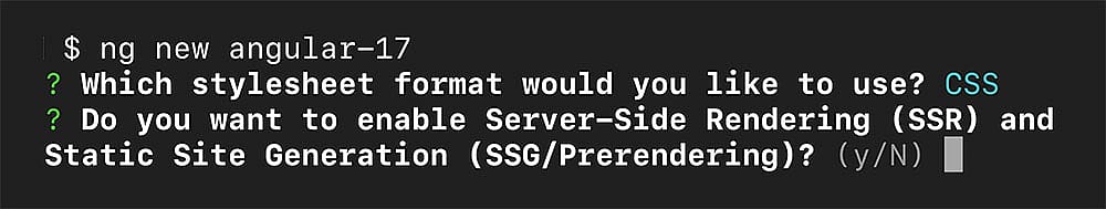 Using "ng new" and being asked whether SSR should be enabled