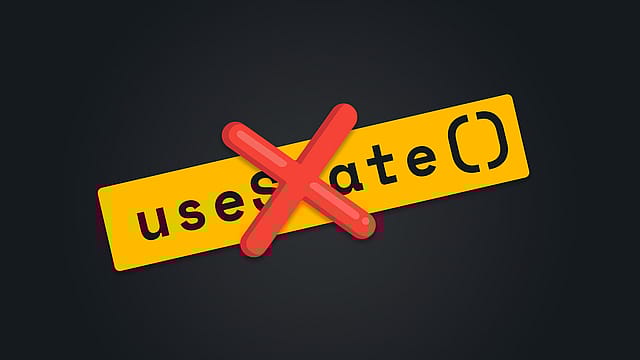 The text "useState"() crossed through