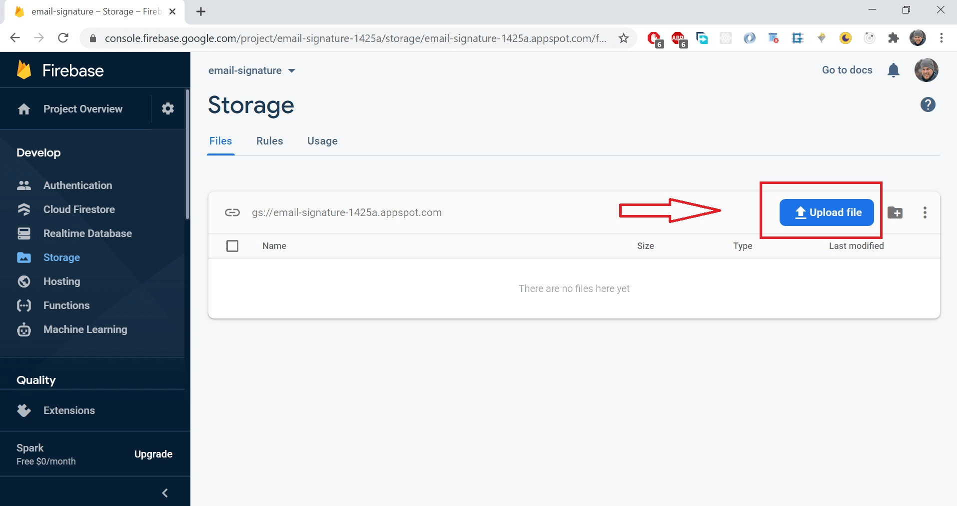 Upload the first icon.