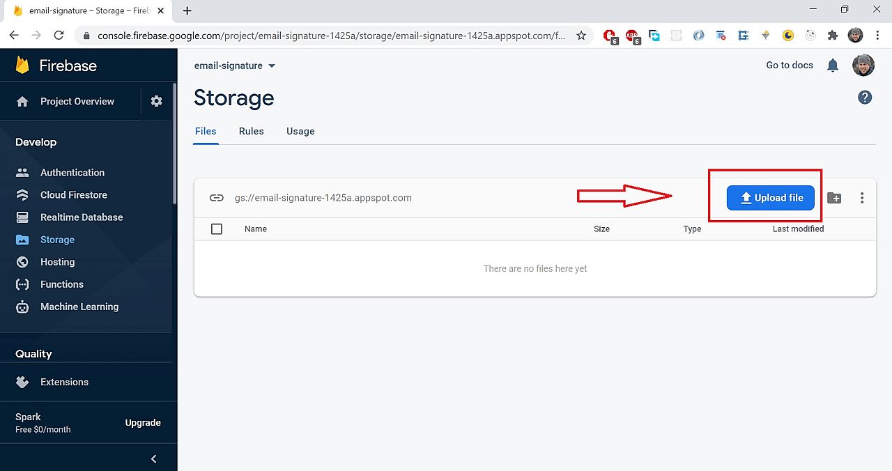 Upload the first icon.