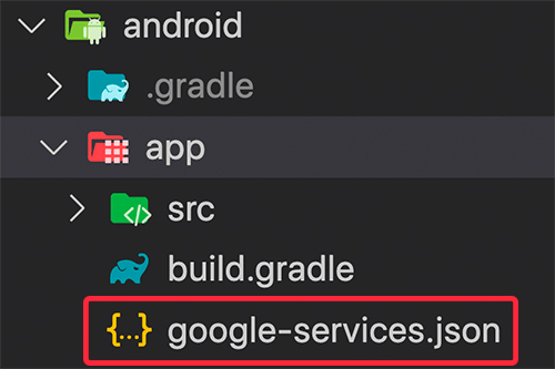 Store the google-services.json file in the android/app folder