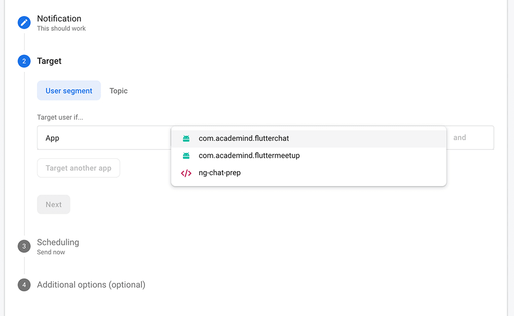 Follow the above steps and select your app