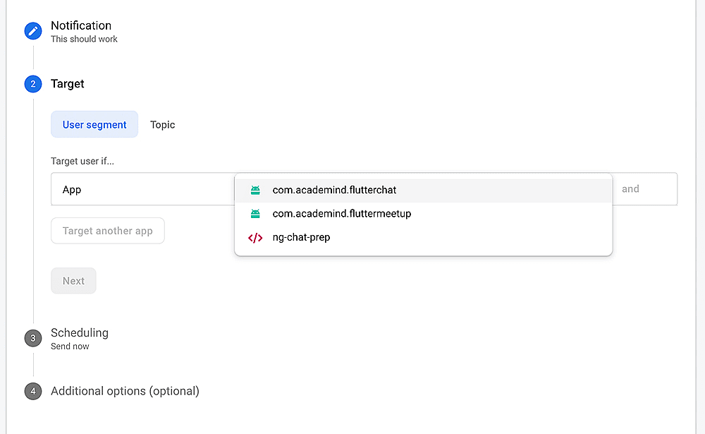 Follow the above steps and select your app