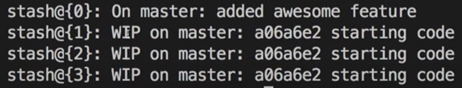 Using git stash list