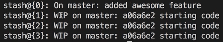 Using git stash list