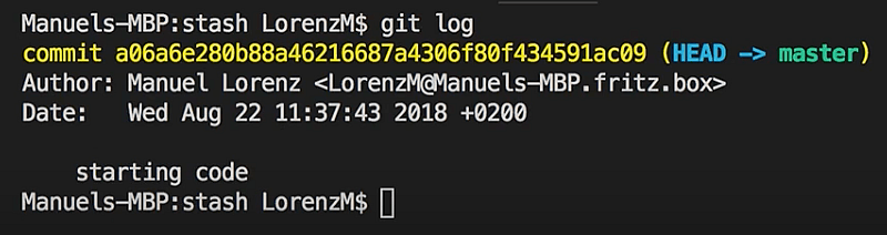 The git log command
