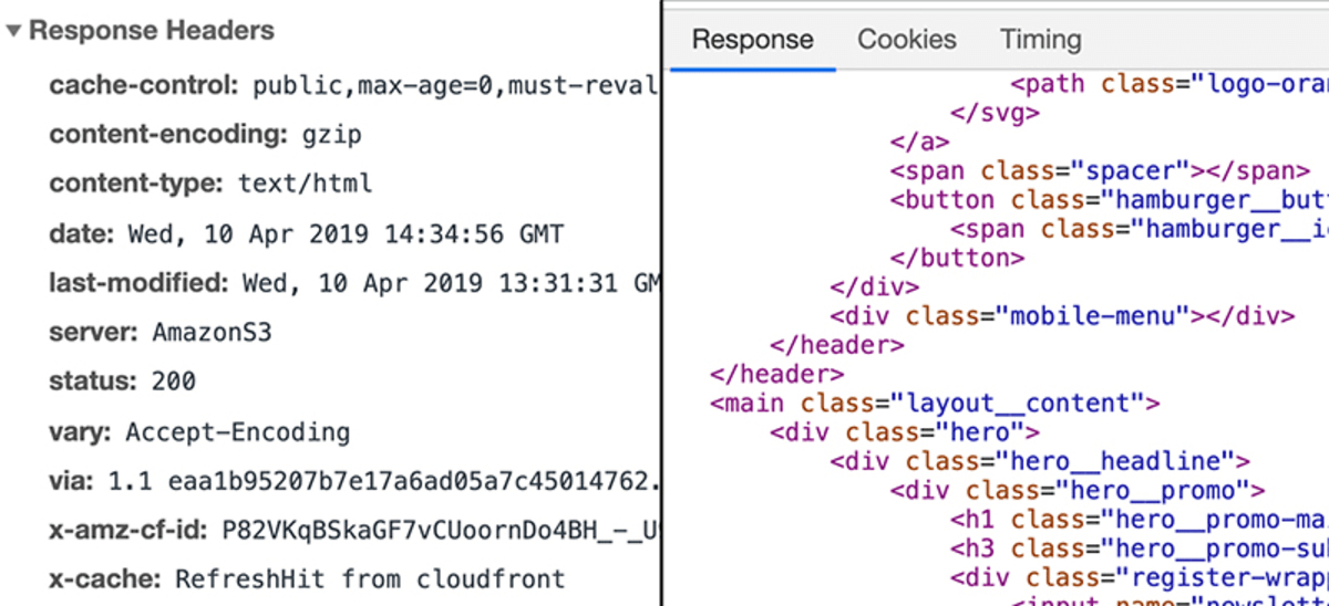 A response also includes metadata as well as the data sent back by the server - often, that's HTML