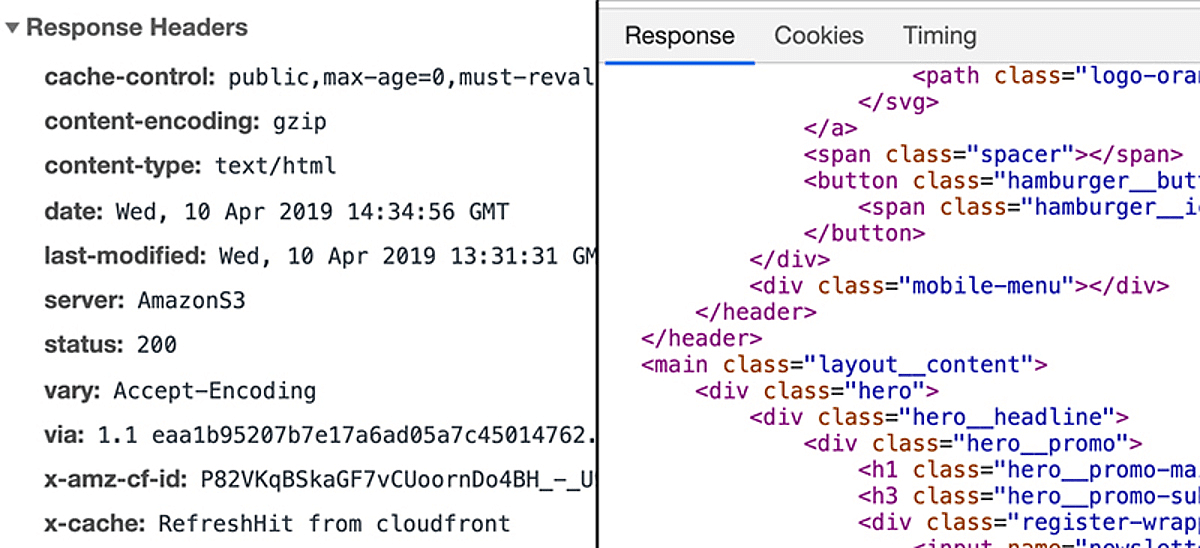A response also includes metadata as well as the data sent back by the server - often, that's HTML