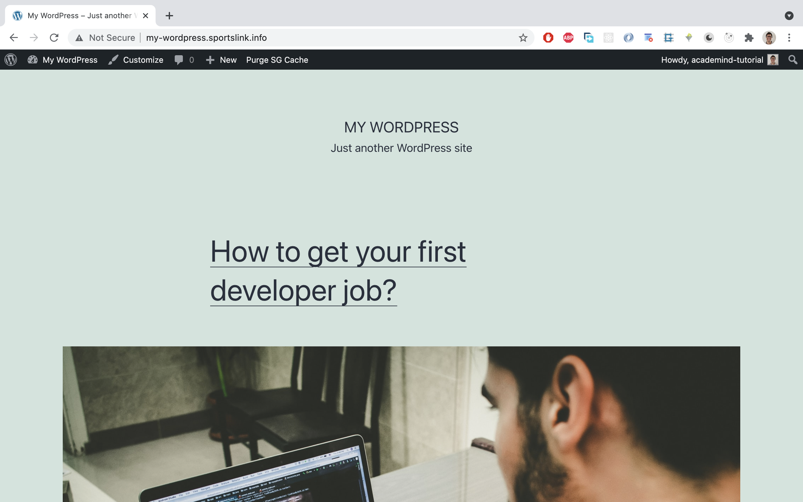 You should now be able to enter your subdomain in the browser and view your page.