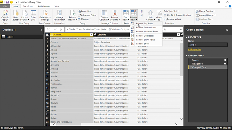 Power BI - Query Editor
