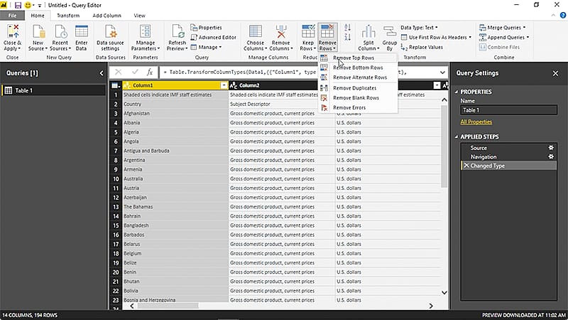 Power BI - Query Editor
