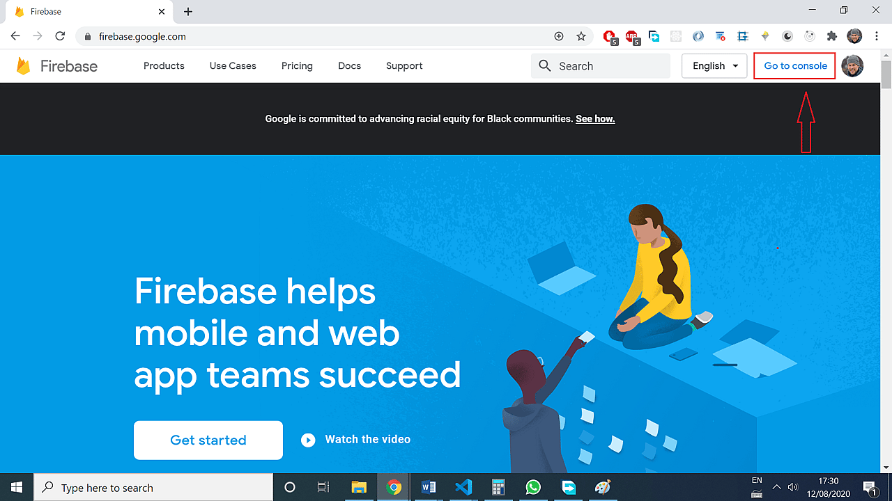 Firebase homepage