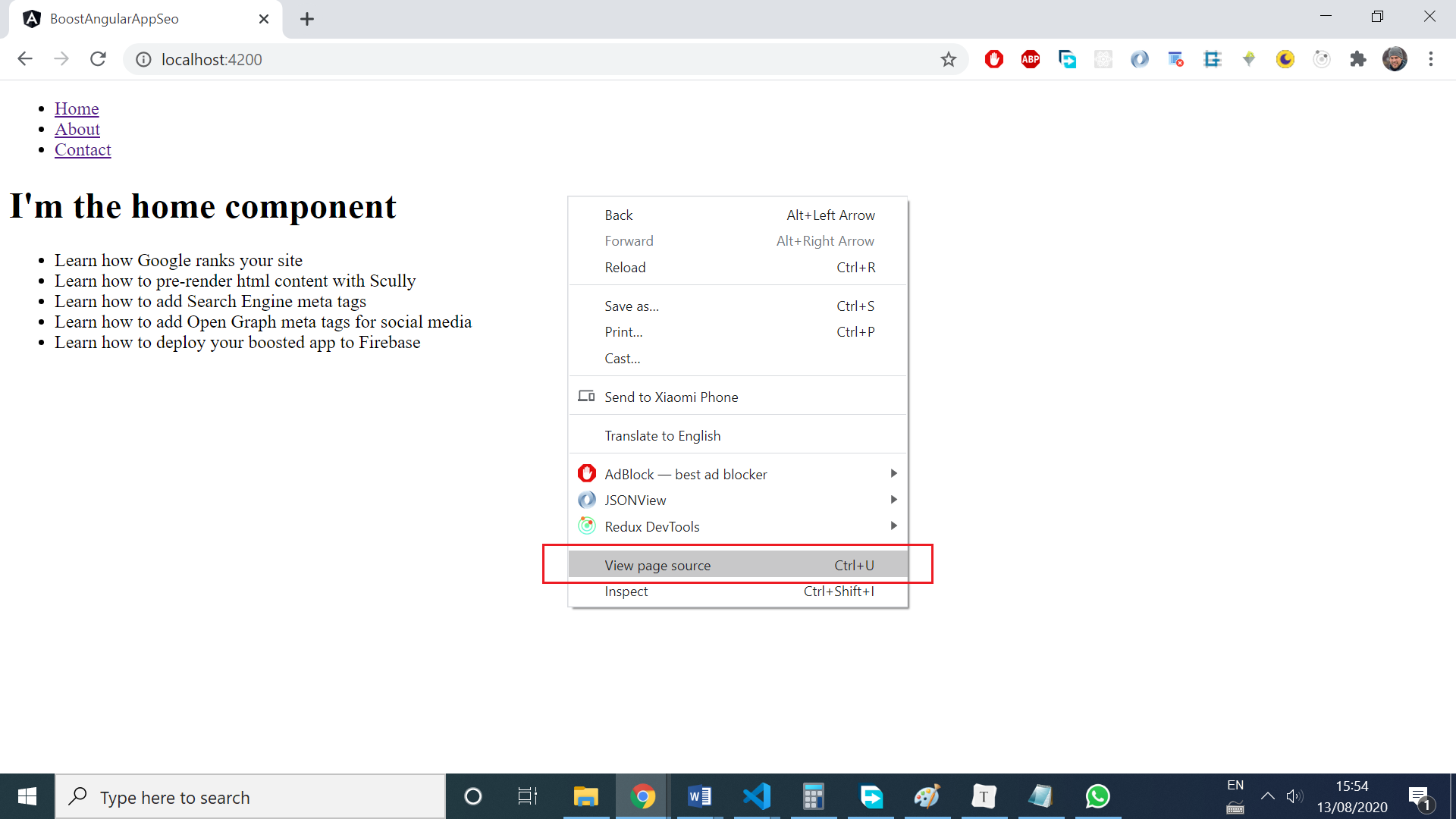 Inspecting an Angular app with the browser dev tools