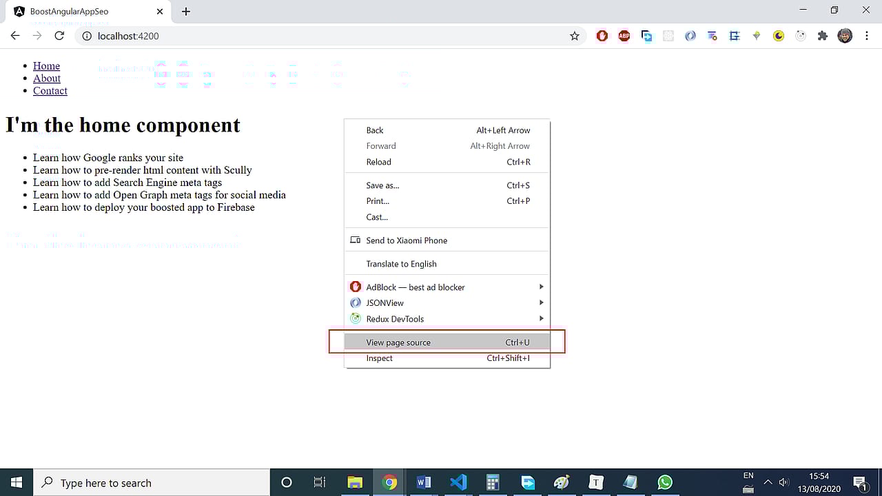 Inspecting an Angular app with the browser dev tools