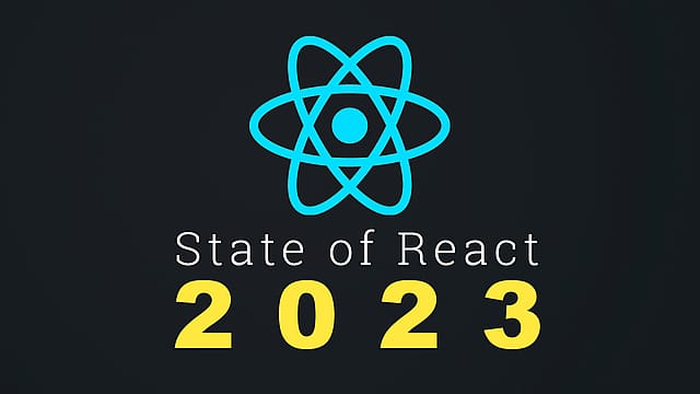 React logo and the text "State of React 2023"