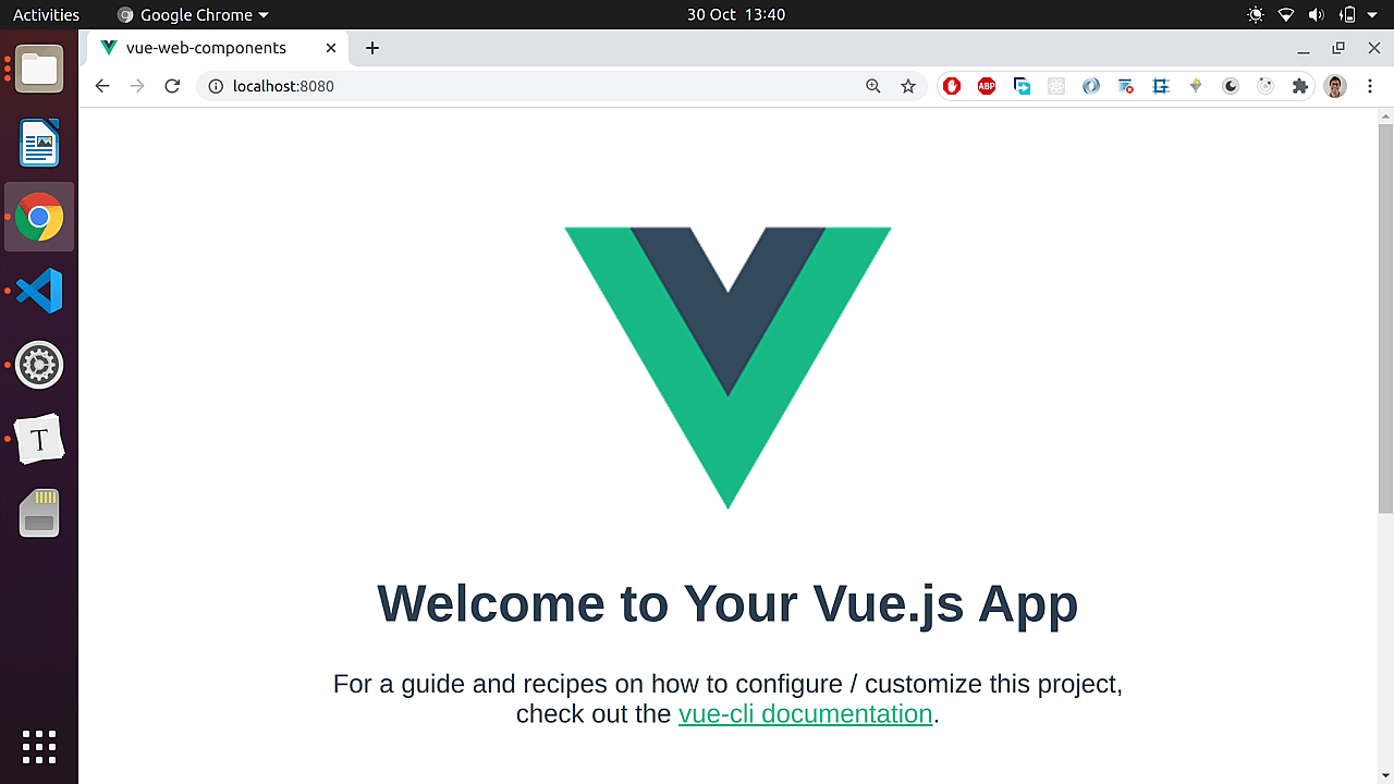 A plain Vue app running in the browser