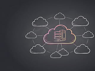 A collection of clouds representing the concept of remote servers.