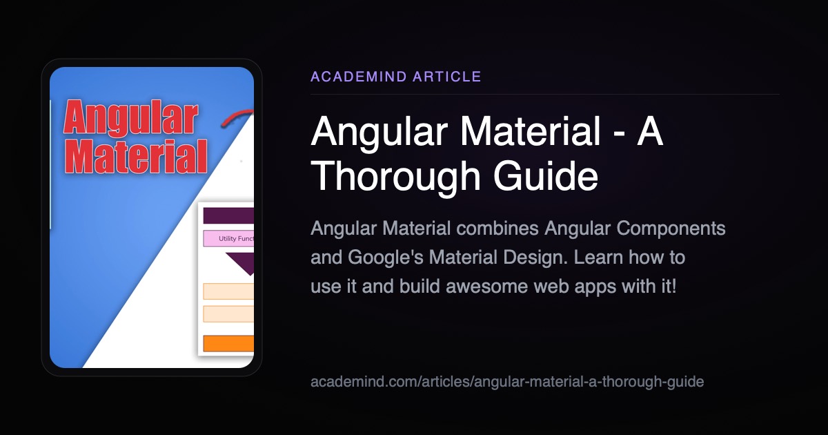 Angular Material - A Thorough Guide | Academind