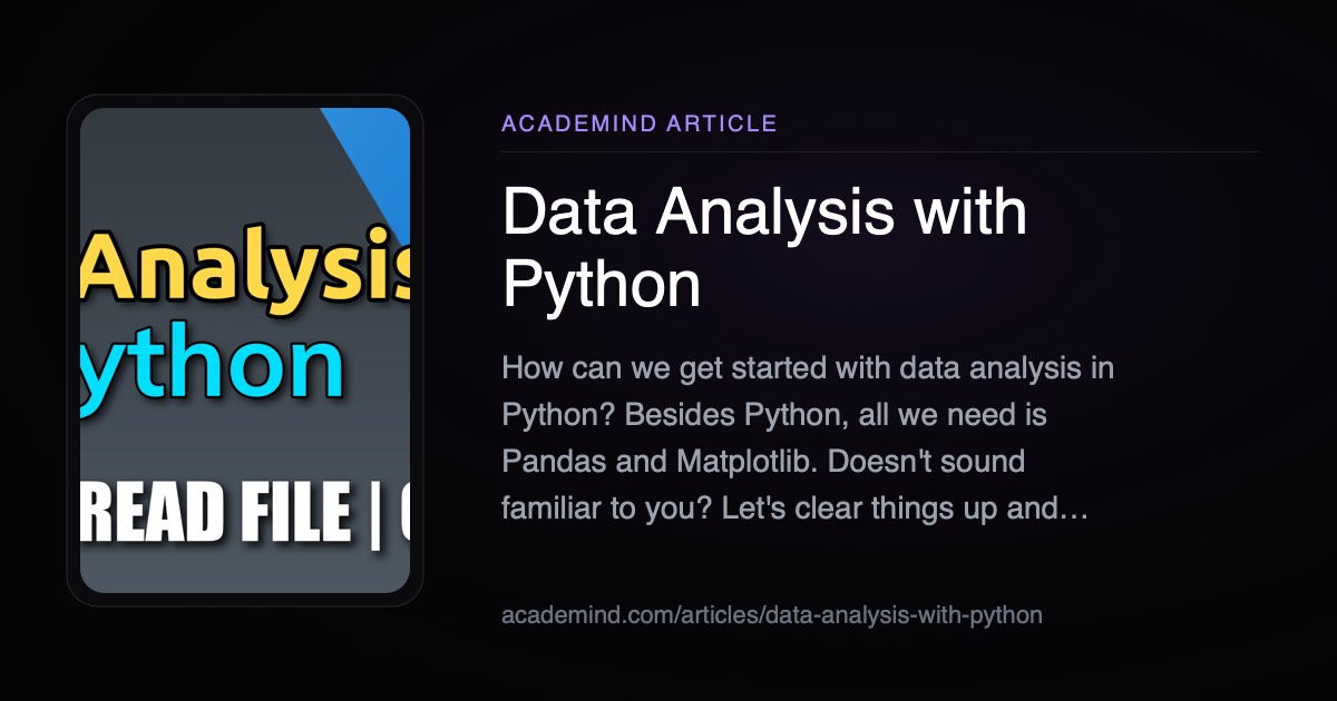 Data Analysis with Python | Academind