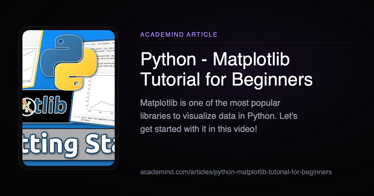 Python - Matplotlib Tutorial for Beginners | Academind