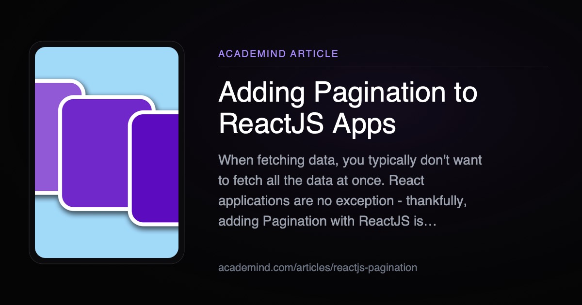 pagination in reactjs using web api and sql Images... Adding Pagination to ReactJS Apps | Academind
