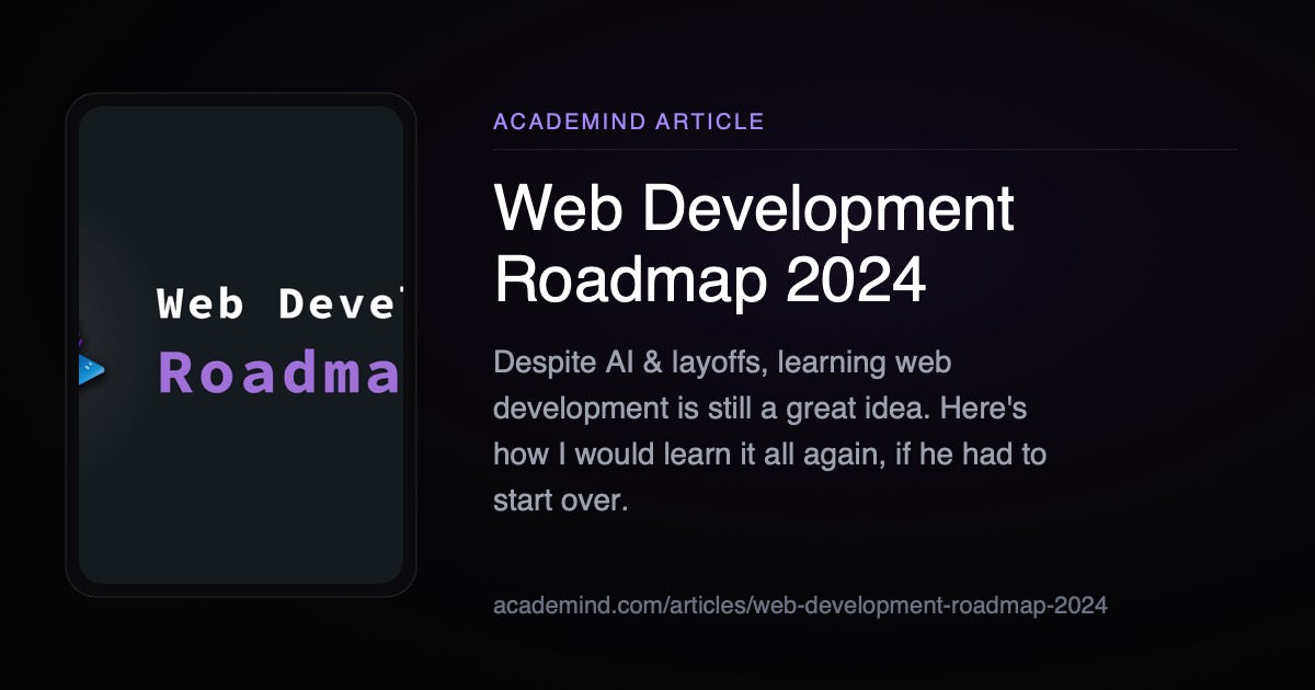 Web Development Roadmap 2024 | Academind